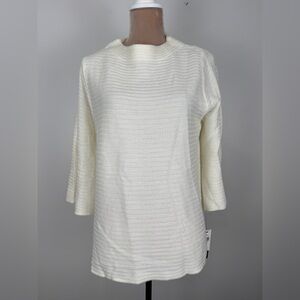 AGB Cream Textured Crewneck Sweater